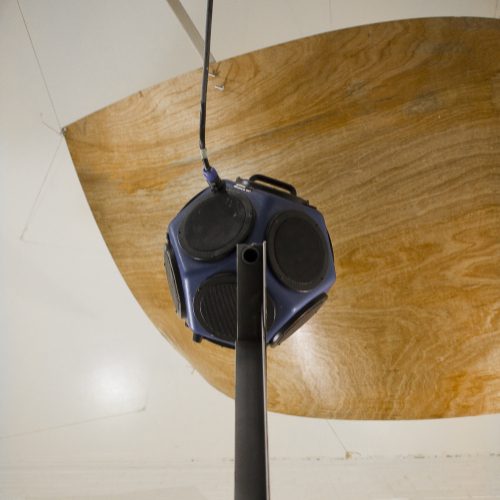 Speaker placed inside the small reverberation room